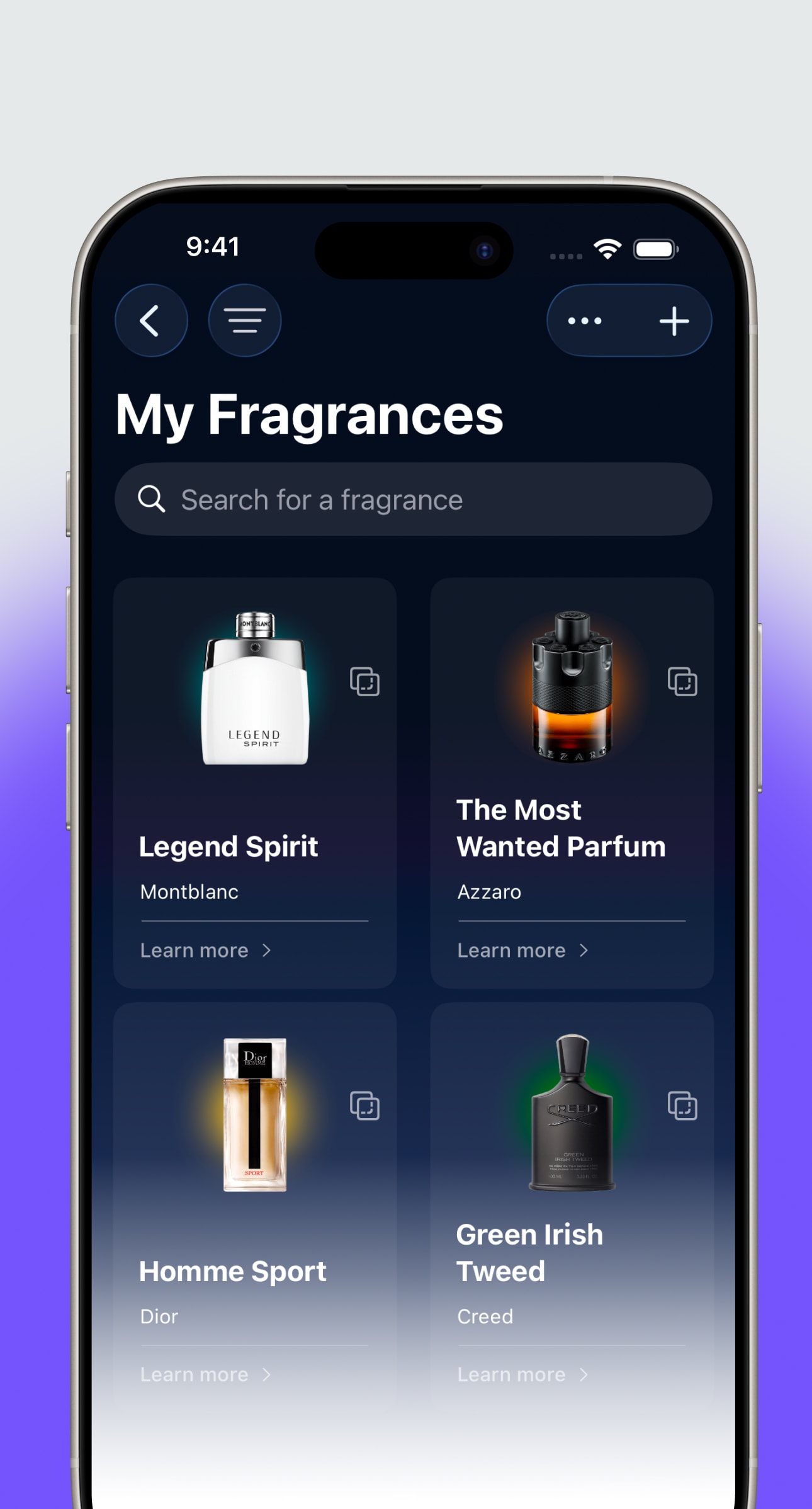 Browsing your organised fragrance collection in the MaxManScents app
