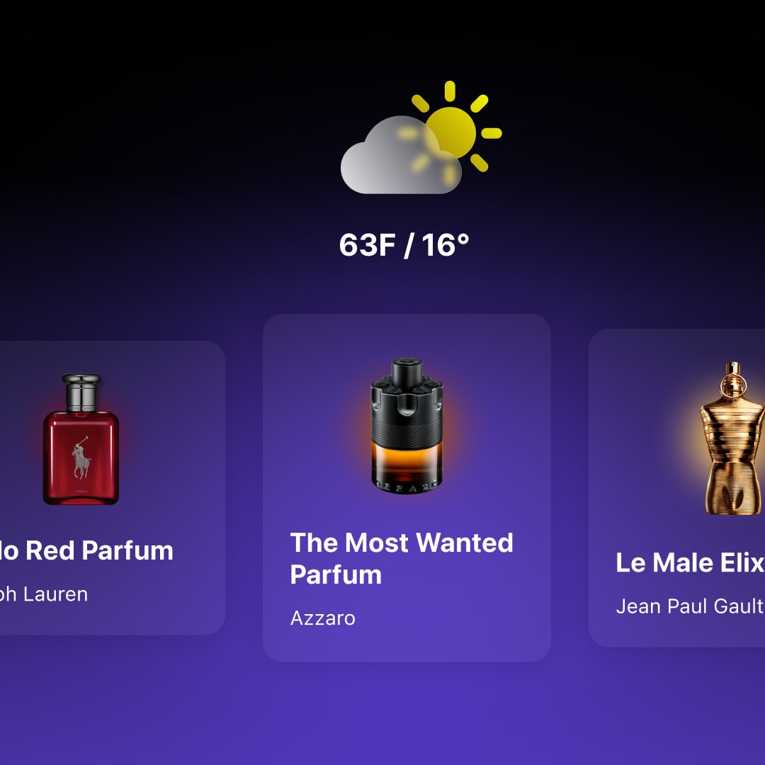 MaxManScents Home dashboard with personalised suggestions